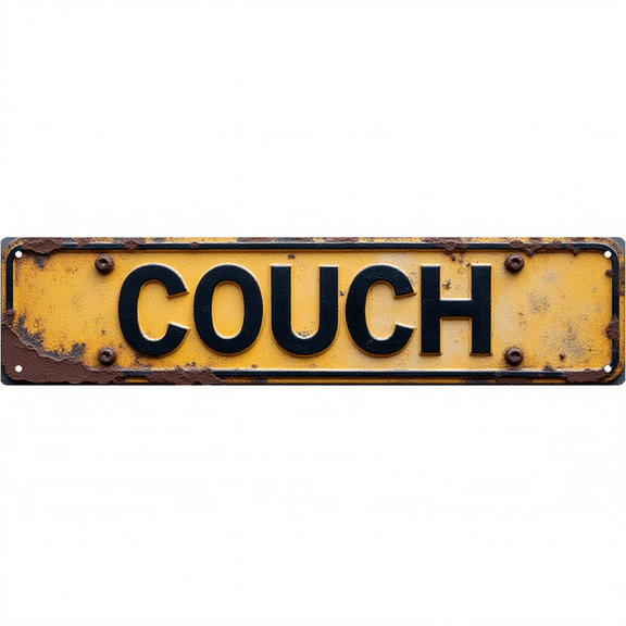 Wall Decor 16*4 Inch Tin Signs "COUCH" Living Room Lounge Funny Decor