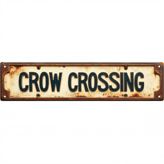 Wall Decor 16*4 Inch Tin Signs CROW CROSSING Wild Animal Outdoor Warning Decor