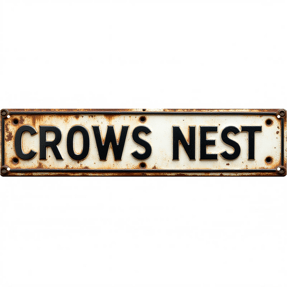 Wall Decor 16*4 Inch Tin Signs "CROWS NEST" Boat Nautical Wall Decor