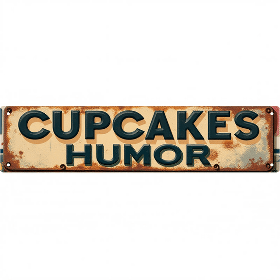 Wall Decor 16*4 Inch Tin Signs CUPCAKES HUMOR Dessert Funny Retro Decor