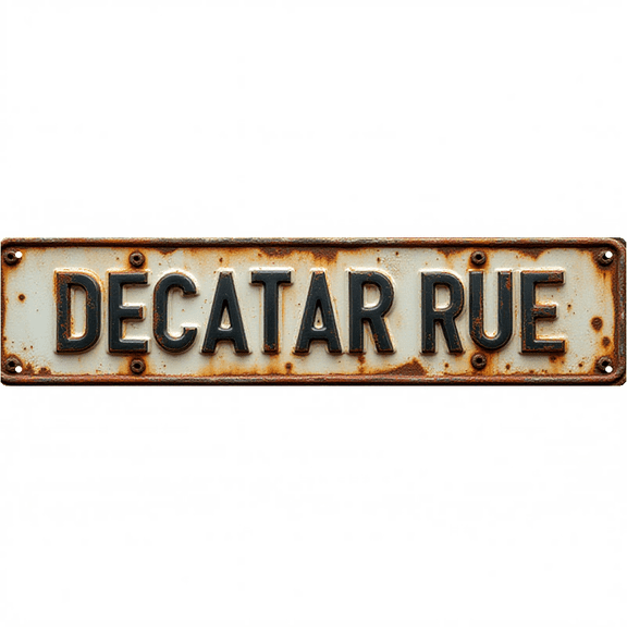 Wall Decor 16*4 Inch Tin Signs "DECATUR RUE" Bar Patio New Orleans Decor