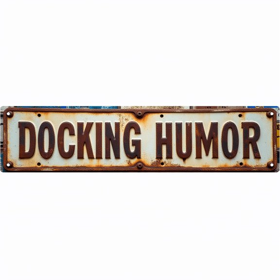 Wall Decor 16*4 Inch Tin Signs DOCKING HUMOR Waterside Fun Retro Decor