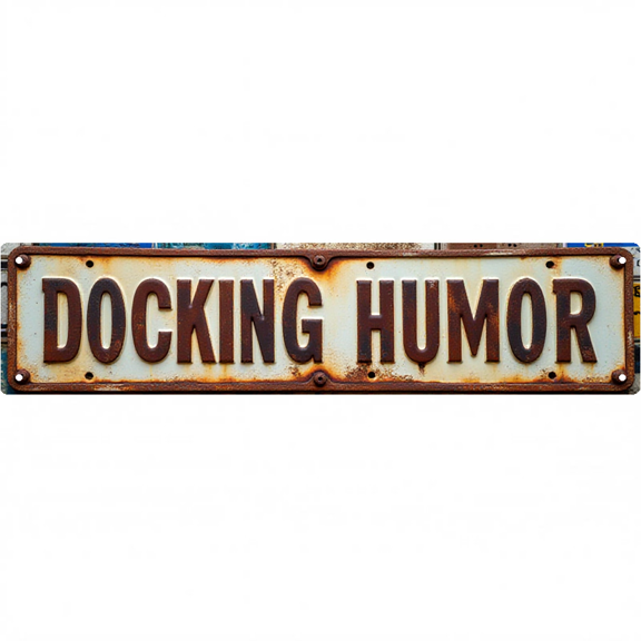 Wall Decor 16*4 Inch Tin Signs DOCKING HUMOR Waterside Fun Retro Decor