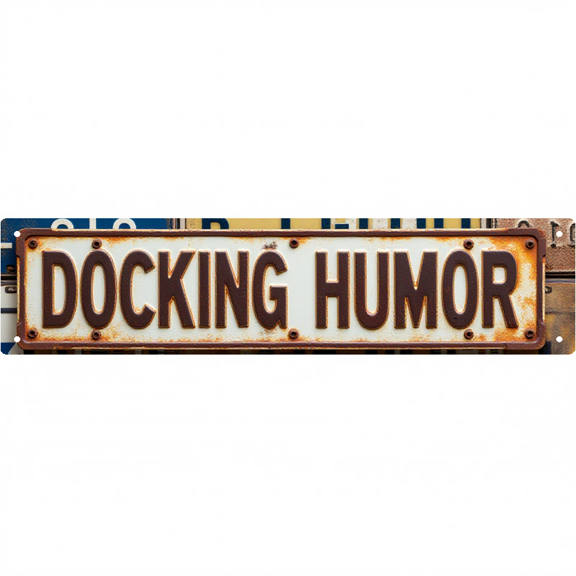 Wall Decor 16*4 Inch Tin Signs DOCKING HUMOR Waterside Funny Retro Decor