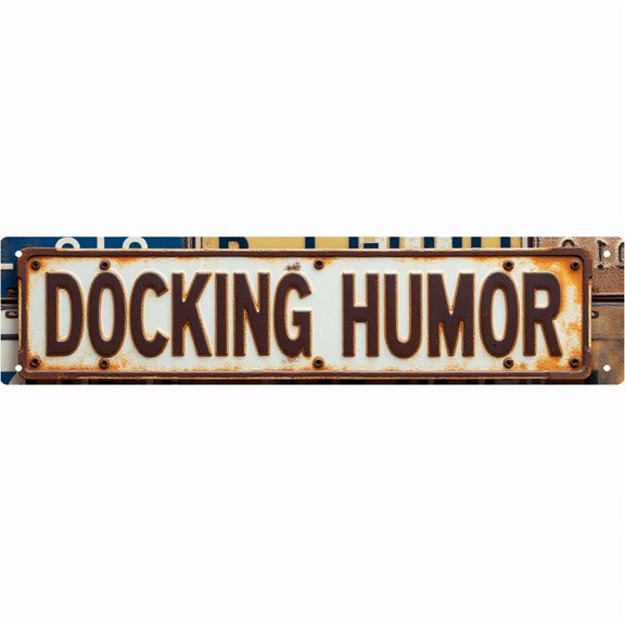 Wall Decor 16*4 Inch Tin Signs DOCKING HUMOR Waterside Funny Retro Decor