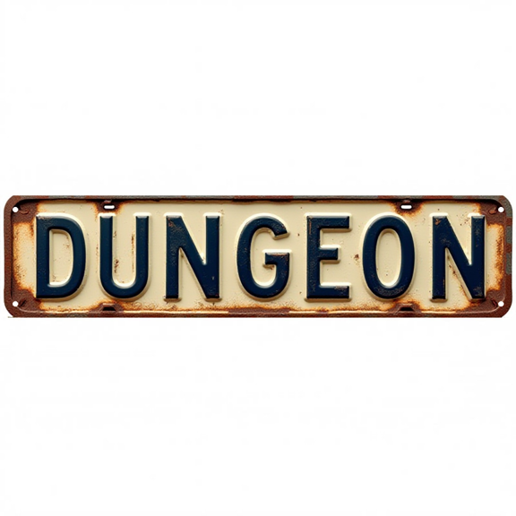 Wall Decor 16*4 Inch Tin Signs DUNGEON Cool Personality Retro Entertainment Decor