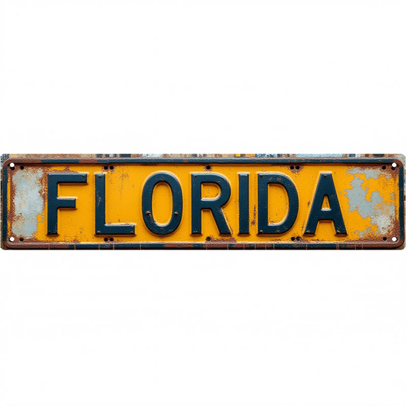 Wall Decor 16*4 Inch Tin Signs FLORIDA American State Tropical Retro Home Decor