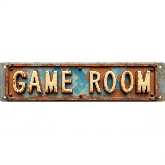 Wall Decor 16*4 Inch Tin Signs "GAME ROOM" Home Arcade Fun Decor