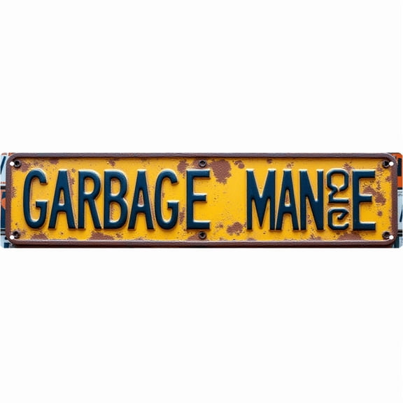 Wall Decor 16*4 Inch Tin Signs GARBAGE MAN AVENUE Labor Worker Respect Decor