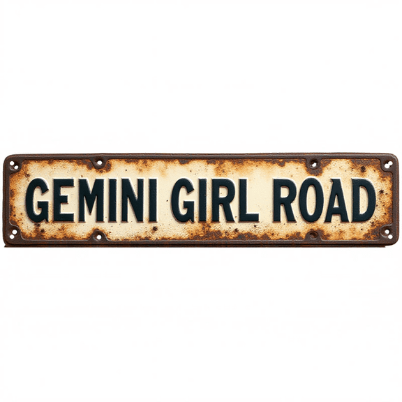 Wall Decor 16*4 Inch Tin Signs "GEMINI GIRL ROAD" Zodiac Bedroom Decor