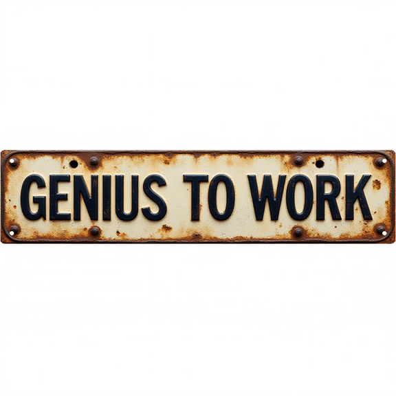 Wall Decor 16*4 Inch Tin Signs GENIUS AT WORK Funny Workplace Retro Decor