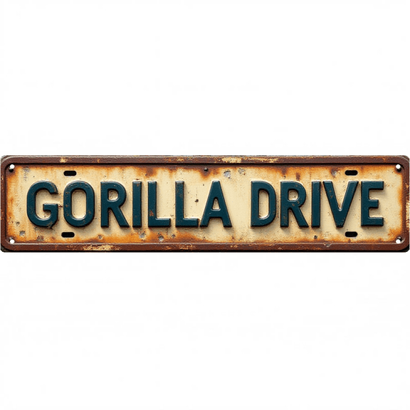 Wall Decor 16*4 Inch Tin Signs GORILLA DRIVE Powerful Wild Animal Retro Decor