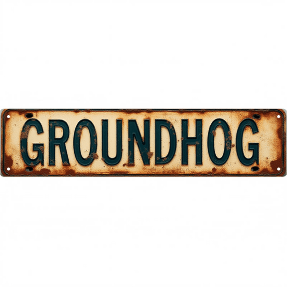 Wall Decor 16*4 Inch Tin Signs "GROUNDHOG WARNING" Farm Yard Funny Decor