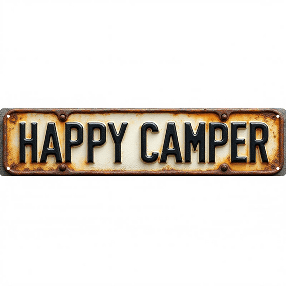 Wall Decor 16*4 Inch Tin Signs HAPPY CAMPER Outdoor Camping Leisure Retro Decor