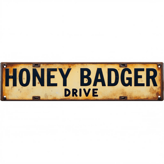 Wall Decor 16*4 Inch Tin Signs HONEY BADGER DRIVE Fierce Wild Animal Retro Decor