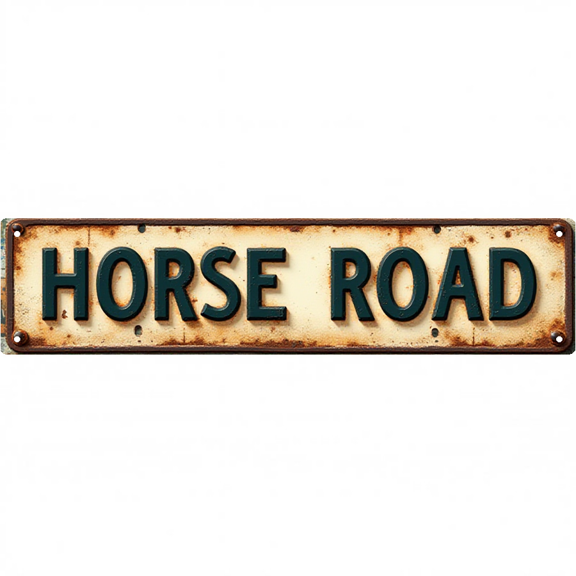 Wall Decor 16*4 Inch Tin Signs HORSE ROAD Ranch Animal Retro Decor