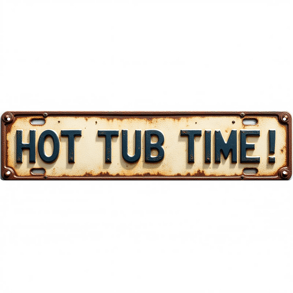 Wall Decor 16*4 Inch Tin Signs "HOT TUB TIME" Patio Spa Relax Decor