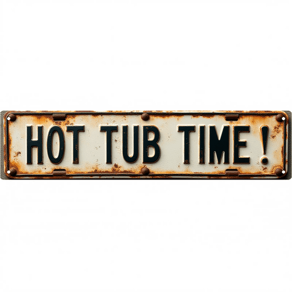 Wall Decor 16*4 Inch Tin Signs "HOT TUB TIME" SPA Relax Outdoor Leisure Decor