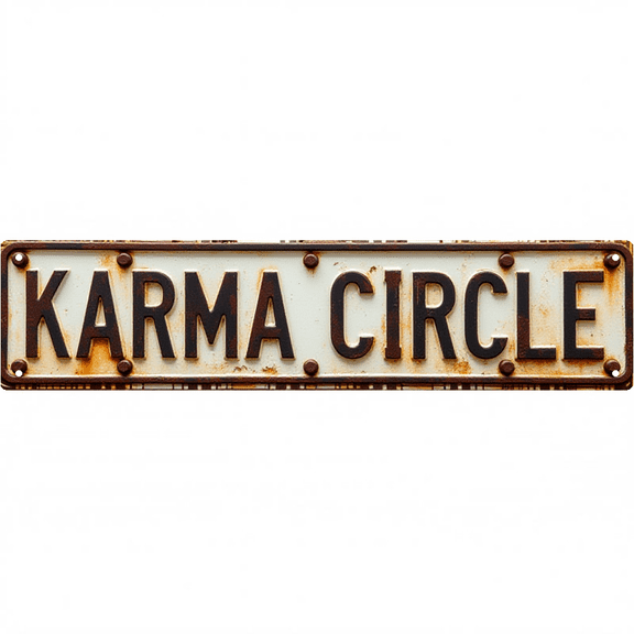 Wall Decor 16*4 Inch Tin Signs "KARMA CIRCLE" Home Positive Decor