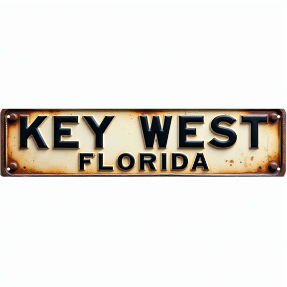 Wall Decor 16*4 Inch Tin Signs "KEY WEST FLORIDA" Beach Patio Tropical Decor