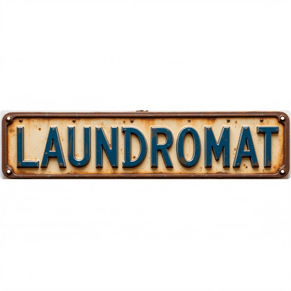 Wall Decor 16*4 Inch Tin Signs "LAUNDROMAT" Laundry Room Practical Decor