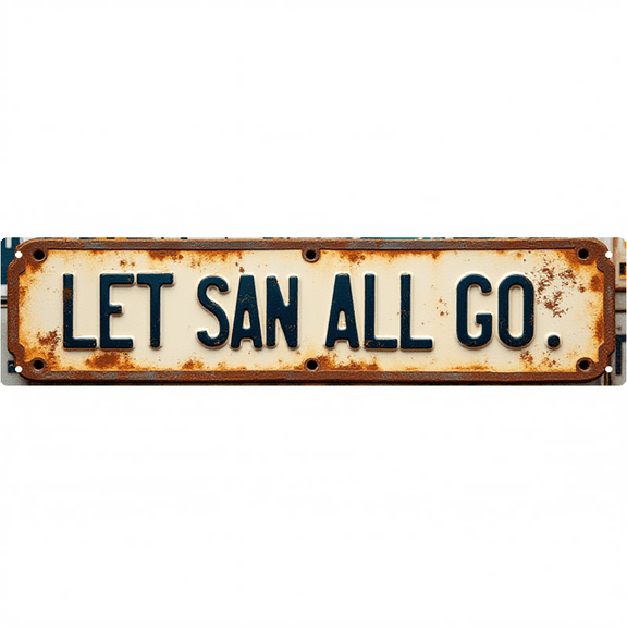 Wall Decor 16*4 Inch Tin Signs "LET'S ALL GO" Home Gathering Fun Decor