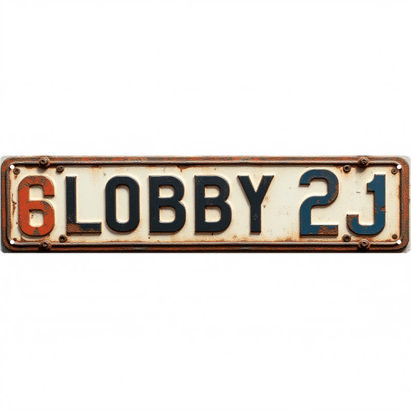 Wall Decor 16*4 Inch Tin Signs "LOBBY" Hotel Business Practical Decor