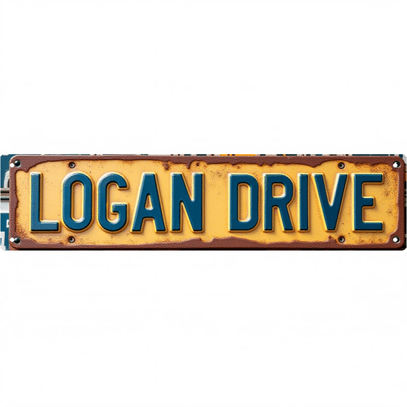 Wall Decor 16*4 Inch Tin Signs "LOGAN DRIVE" Bedroom Personalized Name Decor