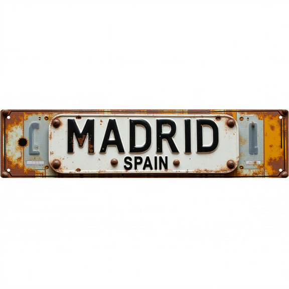Wall Decor 16*4 Inch Tin Signs MADRID SPAIN Spanish Capital Retro Decor