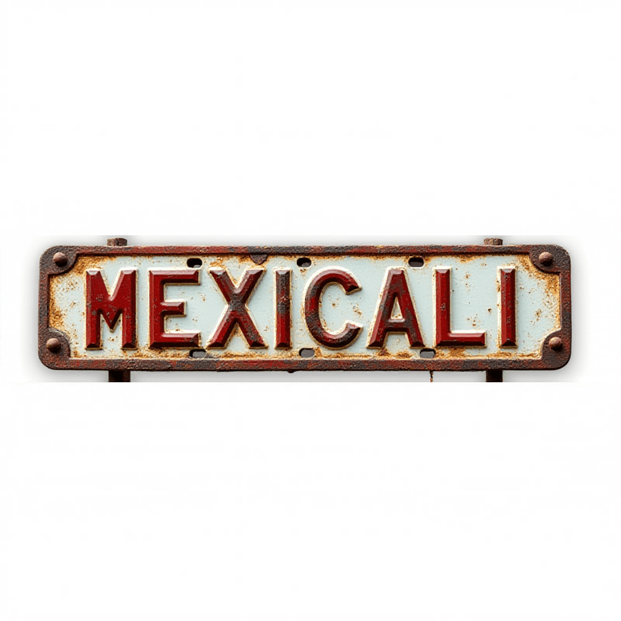 Mexicali Sign Mexico Border Wall