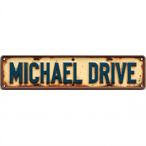 Wall Decor 16*4 Inch Tin Signs MICHAEL DRIVE Personal Name Retro Street Decor