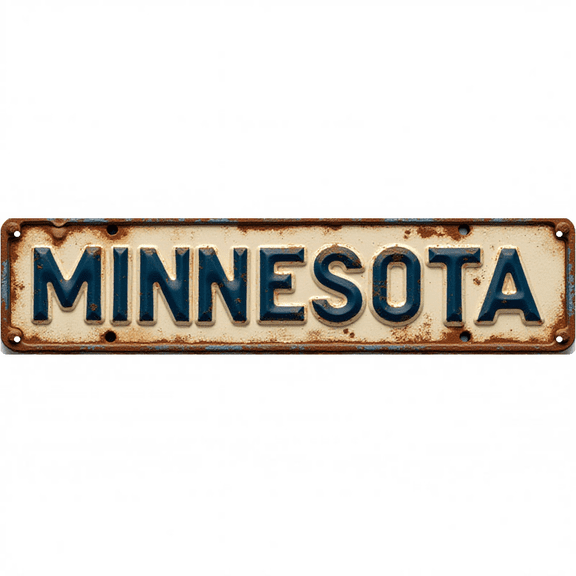 Wall Decor 16*4 Inch Tin Signs "MINNESOTA HOME" State Family Wall Decor