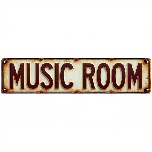 Wall Decor 16*4 Inch Tin Signs MUSIC ROOM Music Art Leisure Space Retro Decor