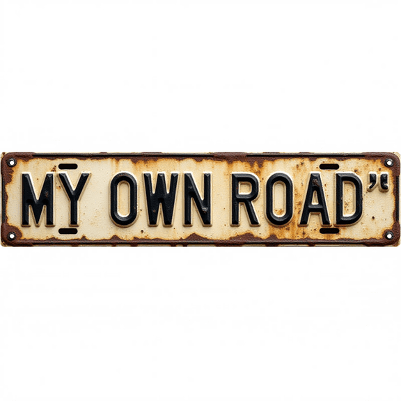 Wall Decor 16*4 Inch Tin Signs "MY OWN ROAD" Personalized Freedom Lifestyle Decor