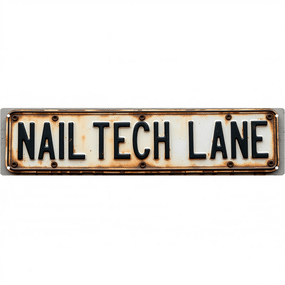 Wall Decor 16*4 Inch Tin Signs "NAIL TECH LANE" Beauty Salon Wall Decor