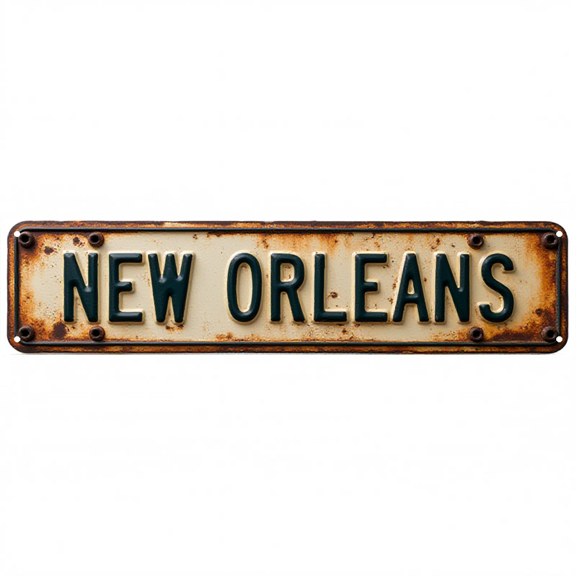 Wall Decor 16*4 Inch Tin Signs "NEW ORLEANS" Bar Patio Beach Decor