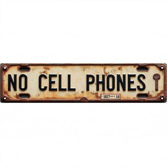Wall Decor 16*4 Inch Tin Signs NO CELL PHONES Quiet Zone Retro Decor