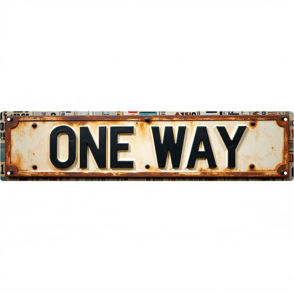 Wall Decor 16*4 Inch Tin Signs ONE WAY Direction Guide Retro Decor