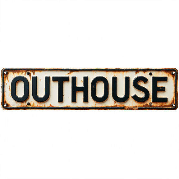 Wall Decor 16*4 Inch Tin Signs OUTHOUSE Countryside Farm Simple Retro Decor