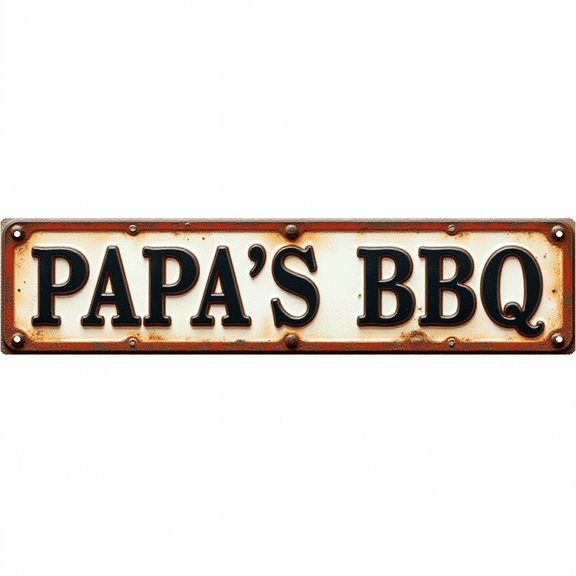 Wall Decor 16*4 Inch Tin Signs PAPA'S BBQ Family Barbecue Retro Decor