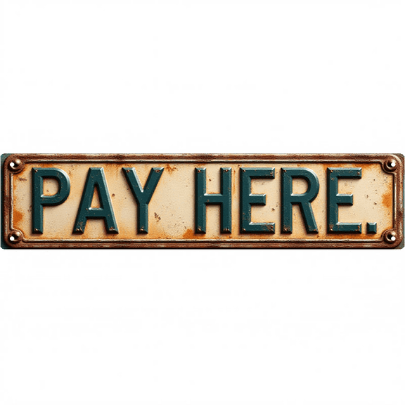 Wall Decor 16*4 Inch Tin Signs PAY HERE Business Payment Practical Retro Decor