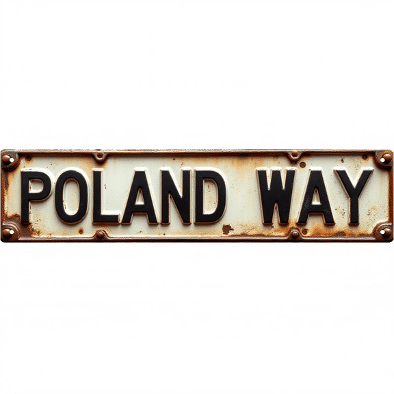 Wall Decor 16*4 Inch Tin Signs POLAND WAY Eastern Europe Exotic Retro Decor