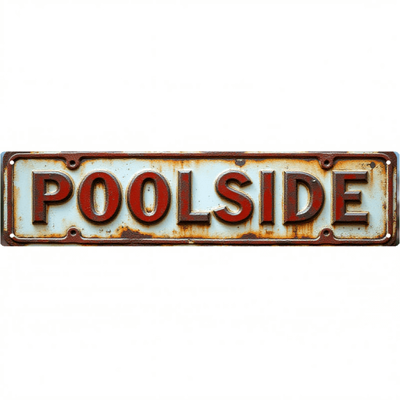 Wall Decor 16*4 Inch Tin Signs "POOLSIDE PARADISE" Pool Patio Relax Decor