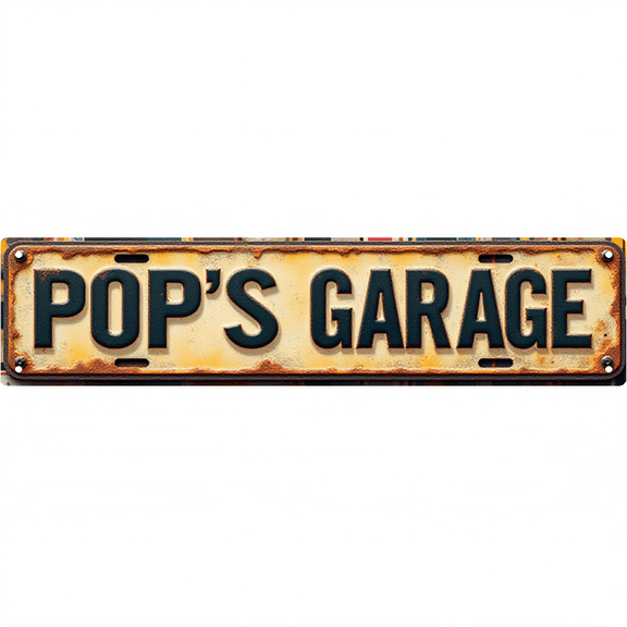 Wall Decor 16*4 Inch Tin Signs "POP'S GARAGE" Grandpa Garage Man Cave Decor