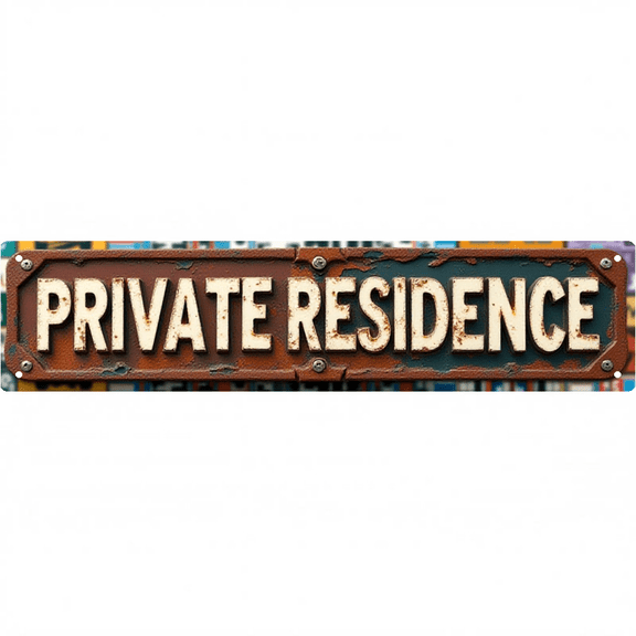 Wall Decor 16*4 Inch Tin Signs "PRIVATE RESIDENCE" Home Entry Practical Decor