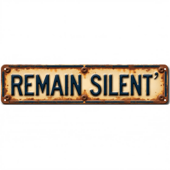 Wall Decor 16*4 Inch Tin Signs REMAIN SILENT Quiet Reminder Retro Prompt Decor