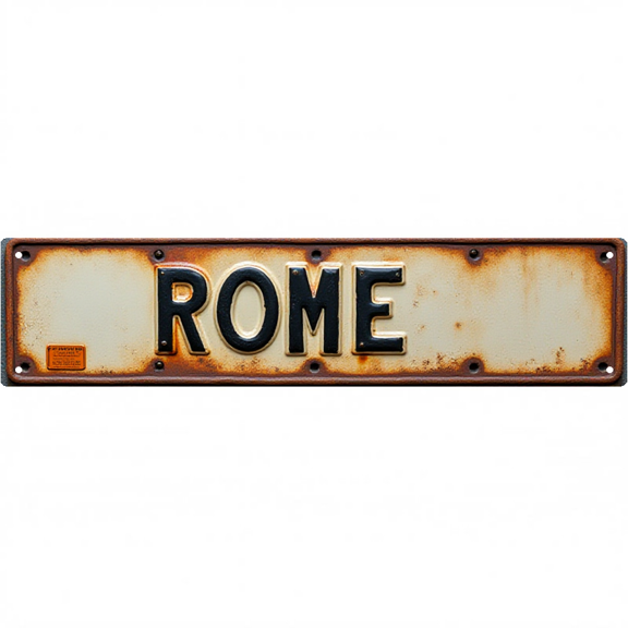 Wall Decor 16*4 Inch Tin Signs ROME Ancient European City Exotic Retro Decor