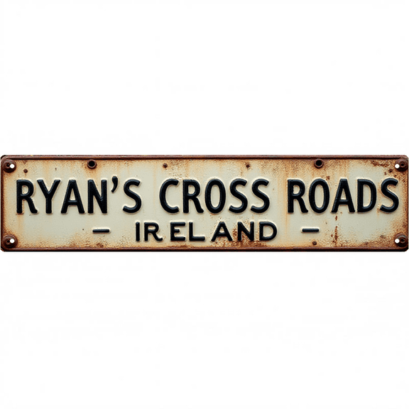Wall Decor 16*4 Inch Tin Signs RYAN'S CROSS ROADS IRELAND Irish Country Retro Decor