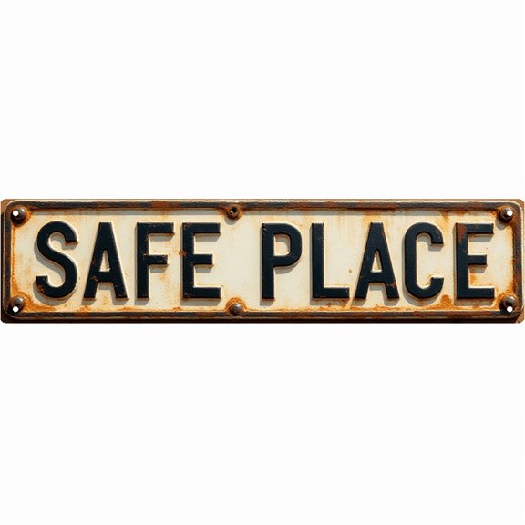Wall Decor 16*4 Inch Tin Signs SAFE PLACE Warm Peaceful Home Reminder Decor