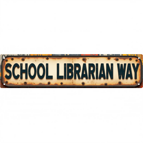 Wall Decor 16*4 Inch Tin Signs SCHOOL LIBRARIAN WAY Library Career Retro Decor